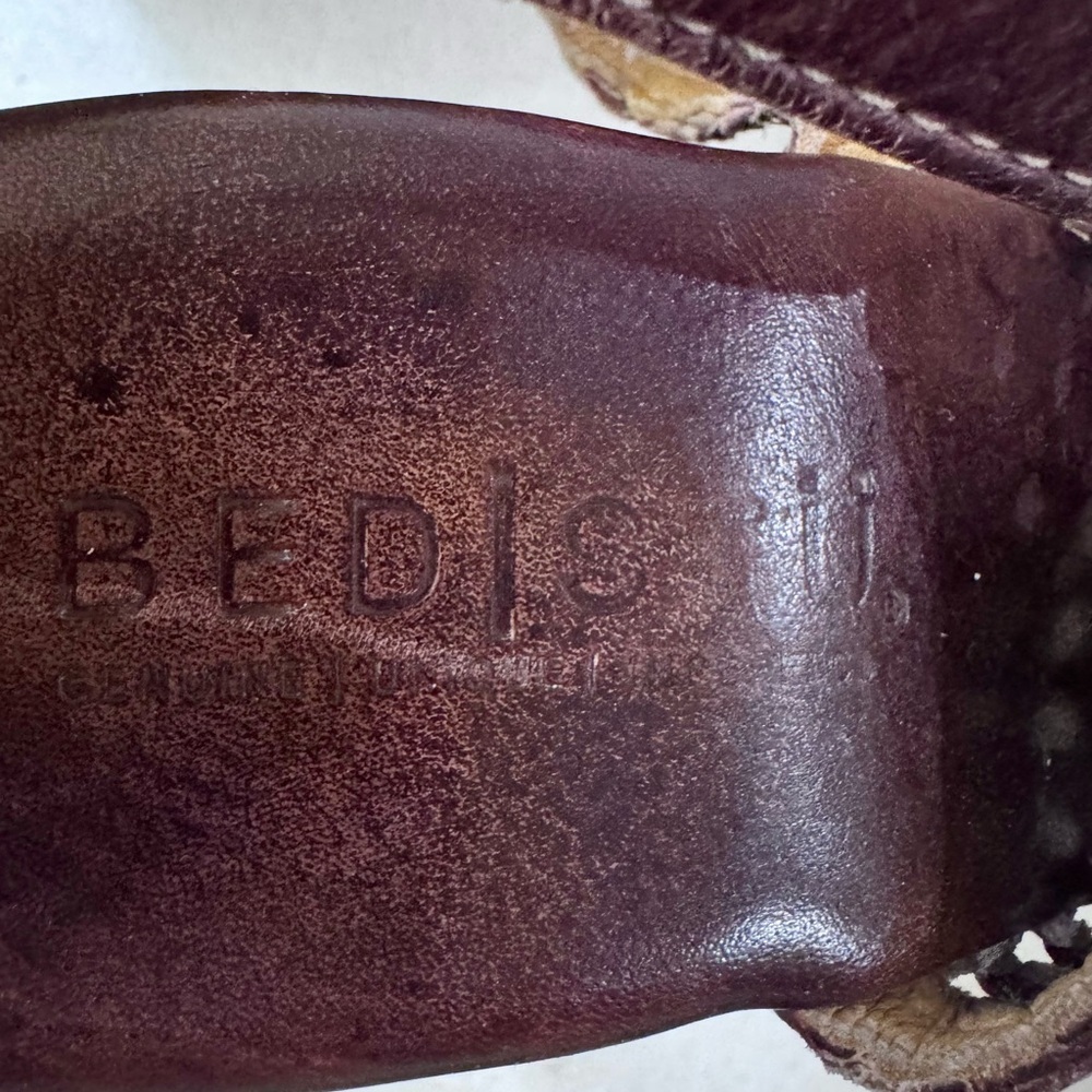 Bed Stu Leather Brown Wedge Sandals Totally Cool size 10 - Picture 6 of 9